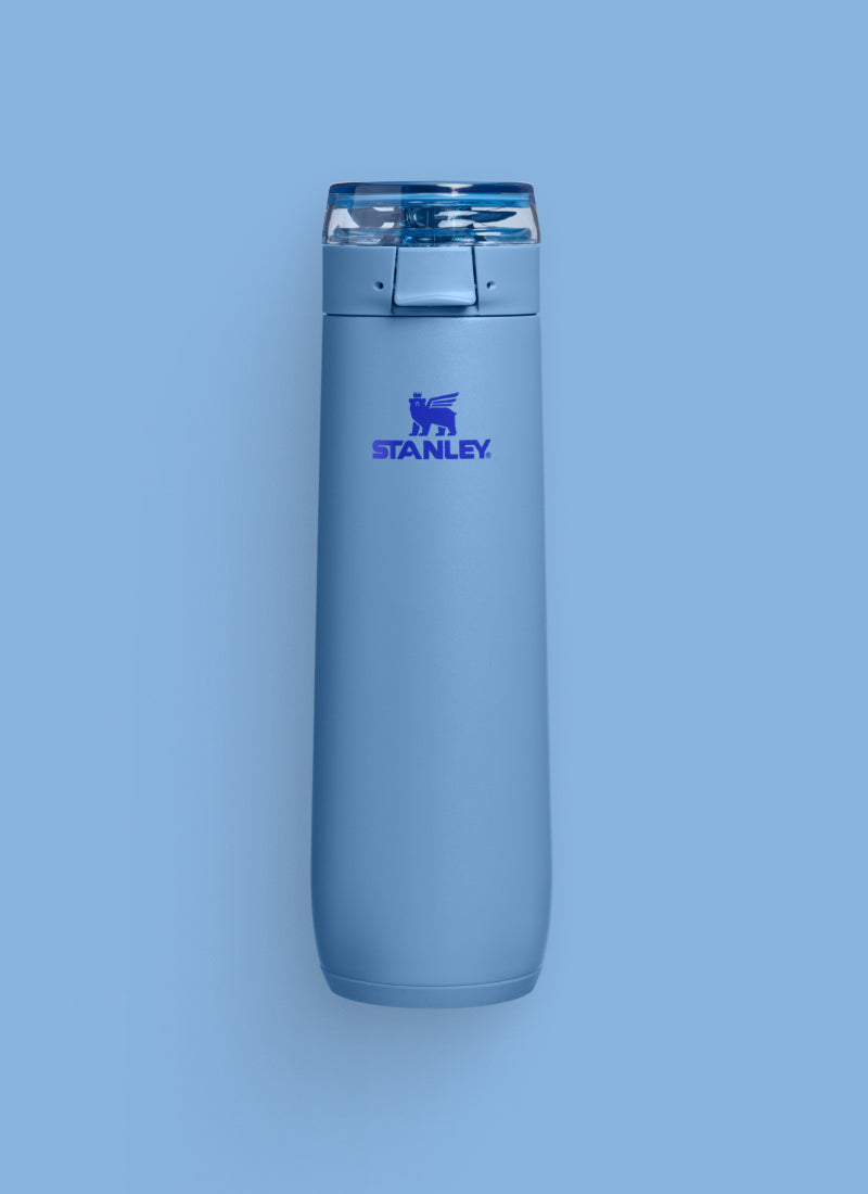 Blue Sky bottle on a blue background